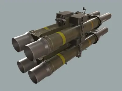 Missile Launcher BGM-71D TOW-2 X4 Low-poly 3D model
