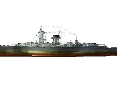 WWII Deutschland-Class Pocket Battleship 3D model