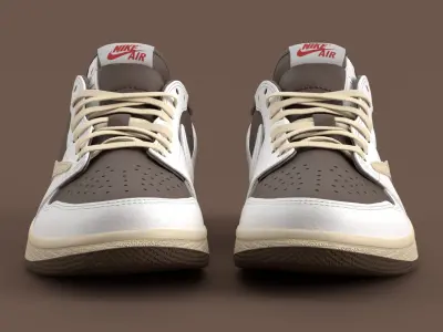 Fragment x Air Jordan Reverse Mocha Low-poly 3D model
