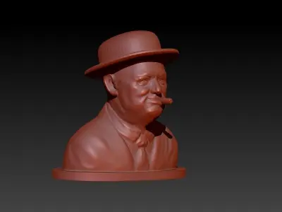 Winston Churchill Bust Ready for 3D printing 3D print model