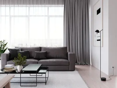  Replica Contemporary Sofa Model, Dark Grey 