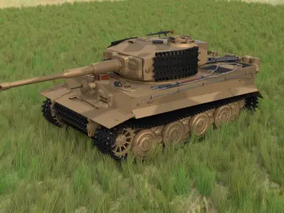 Panzer Tiger Tank Late 1944 HDRI v1 3D model