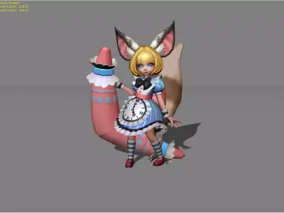 Nana Clockwork Maid Low-poly 3D model
