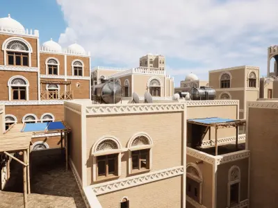 Yemen Buildings Modular Collection Low-poly 3D model