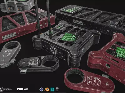 Hacking Gadget - Device Package Low-poly 3D model