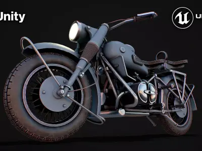 Motorcycle Low-poly 3D model