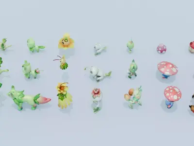 Monsters Mega Pack 66 Monsters Low-poly 3D model