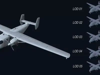 Asset - Army - PZL M28 - 3D MODEL Low-poly Low-poly 3D model