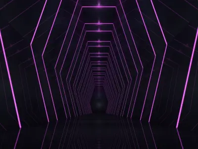 Futuristic Corridor Free low-poly 3D model