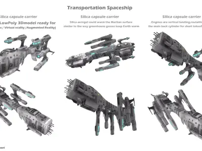 Transportation Spaceship Low-poly 3D model