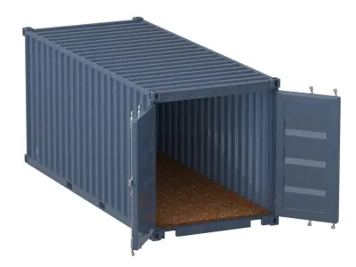 20 ft Container Gray 3D model