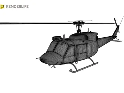 Huey Bell UH-1 helicopter 3D model