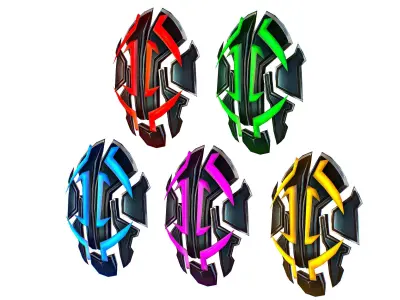 a Set of Shield Weapons Low-poly 3D model