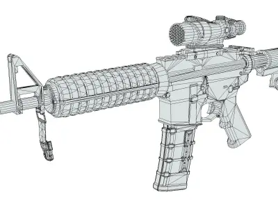 AR-15 style rifle Free low-poly 3D model