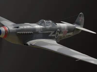 Russian Soviet fighter aircraft Yakovlev Yak 3 3D model