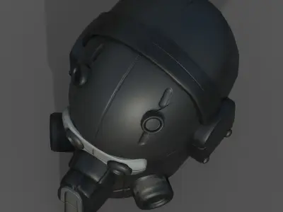 Helmet military combat soldier armor Low-poly 3D model