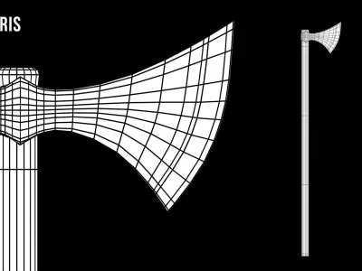 Huskarl Axe Low-poly 3D model