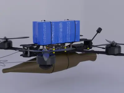 FPV Combat Drone Low-poly 3D model