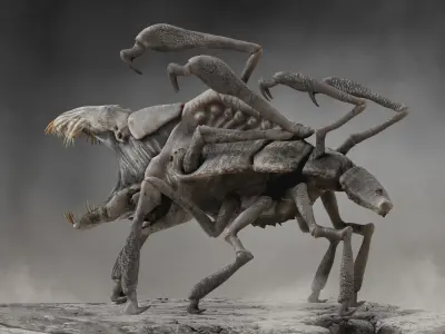 Clovefield parasite Low-poly 3D model