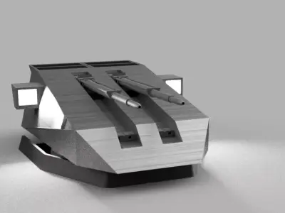 Anti air 05 double muzzle 3D model