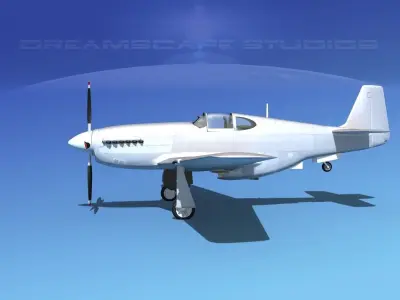 North American Mustang X Bare Metal 3D model