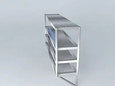Kit stainless steel shelf with bottles Free 3D model