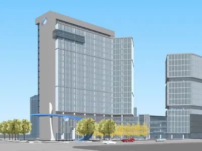 SU model of Huayuan headquarters office building 3D model