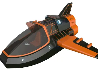 Scifi Vehicle with interior 3D model