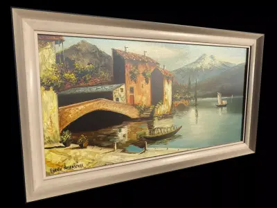 Rivertown Oil Painting 3D model