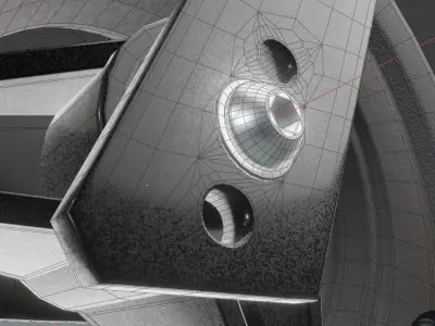 Wheelchair small front wheel 2 with procedural PBR material 3D model