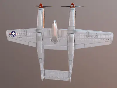 F-82  P-82 Fighter America US army  Twin Mustang Two-seater  3D model