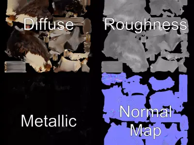 Elegant Ostrich Brown model pack Low-poly 3D model