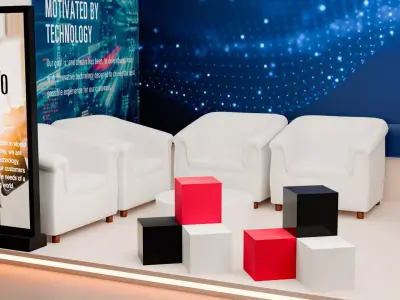 High-Quality 7x3 Exhibition Stall 3D Model 3D model