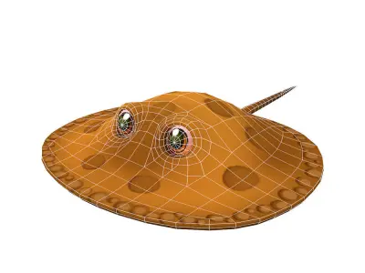 Motoro Stingray fish animated Low-poly 3D model