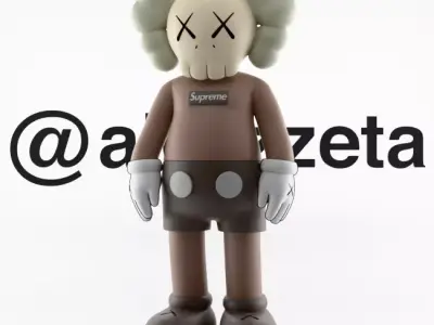 Kaws x Supreme 2 Textured 3D model