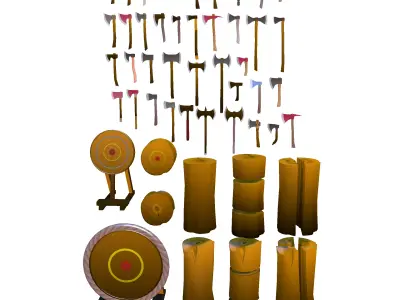 Axe Bits Low-poly 3D model