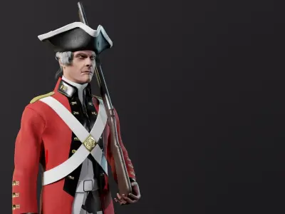 British soldier Low-poly 3D model