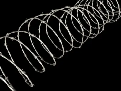 barbed wire high detailed 3D model