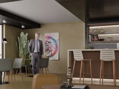 Modern Cafe Design Free 3D model