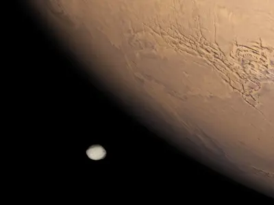 Mars 10k with Deimos and Phobos 3D model