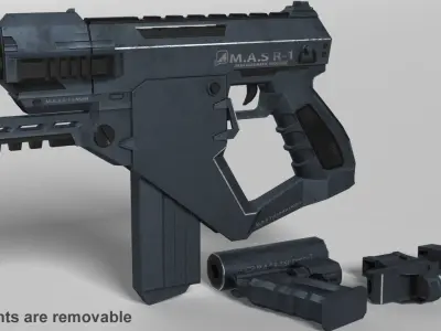 Semi-Automatic Shotgun MAS R1 Low-poly 3D model