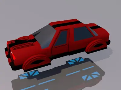 Hovercar car flying in air 3D model
