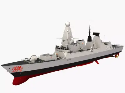 TYPE 45 DESTROYER HMS DRAGON 3D model