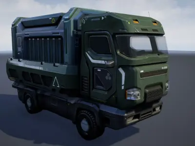 Sci-Fi Truck - game model Low-poly 3D model