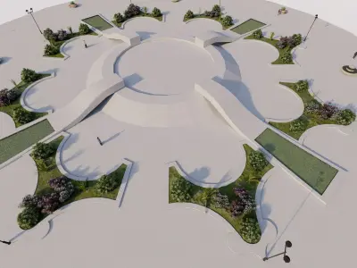 park-public park-Private Park Landscape 3D model