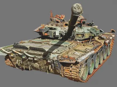 T90A destroyed 3D model