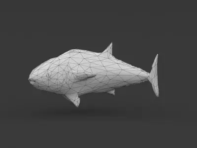 Low Poly Fish polygonal Low-poly 3D model