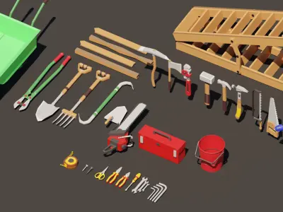 tools Low-poly 3D model