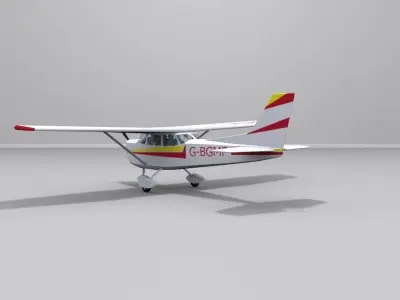 Cessna-172 airplane Low-poly 3D model