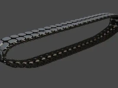 Tank tracks Octagonal Pads Low-poly 3D model